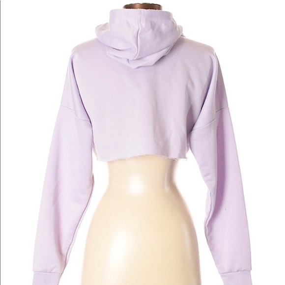 Boohoo Boutique Purple “Woman” Crop Hoodie - Picture 2 of 4